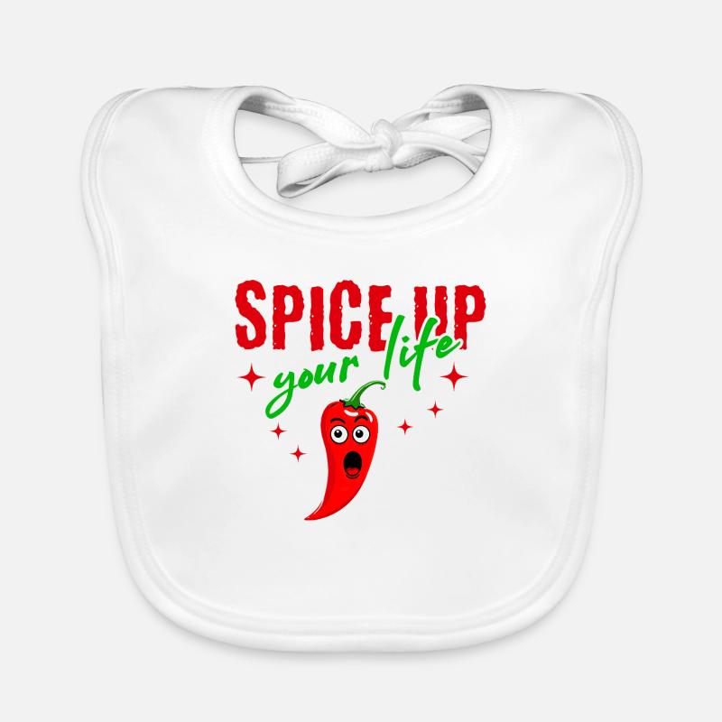 Red hot piment épicé - Bavoir bio Bébé - blanc