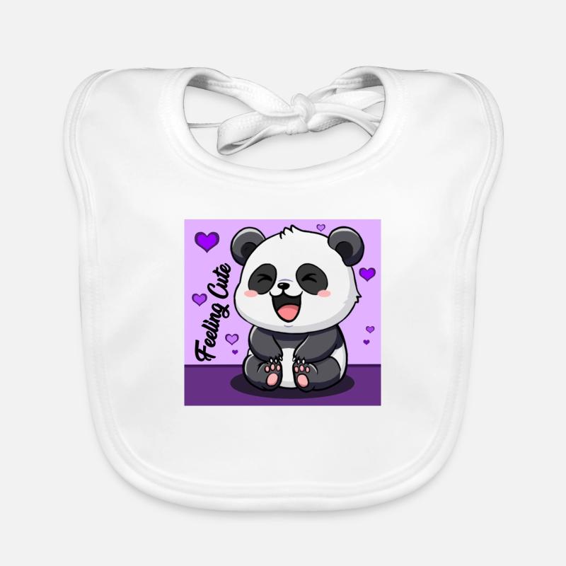 Panda - Se sentir mignon - Bavoir bio Bébé - blanc