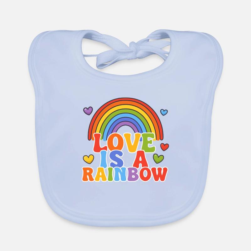 Liebe ist ein Regenbogen Baby Bio-Lätzchen