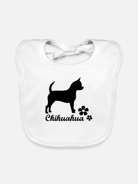 chihuahua - www.dog-power.nl - Baby Bio-Lätzchen - Weiß - Vorne