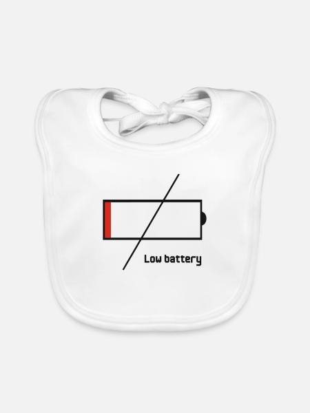 low_battery - Bavoir bio Bébé - blanc - Devant