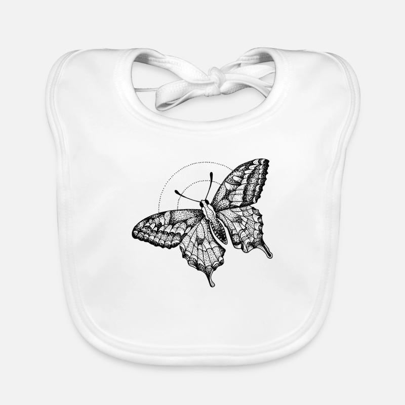 Papillon de nuit - Bavoir bio Bébé - blanc