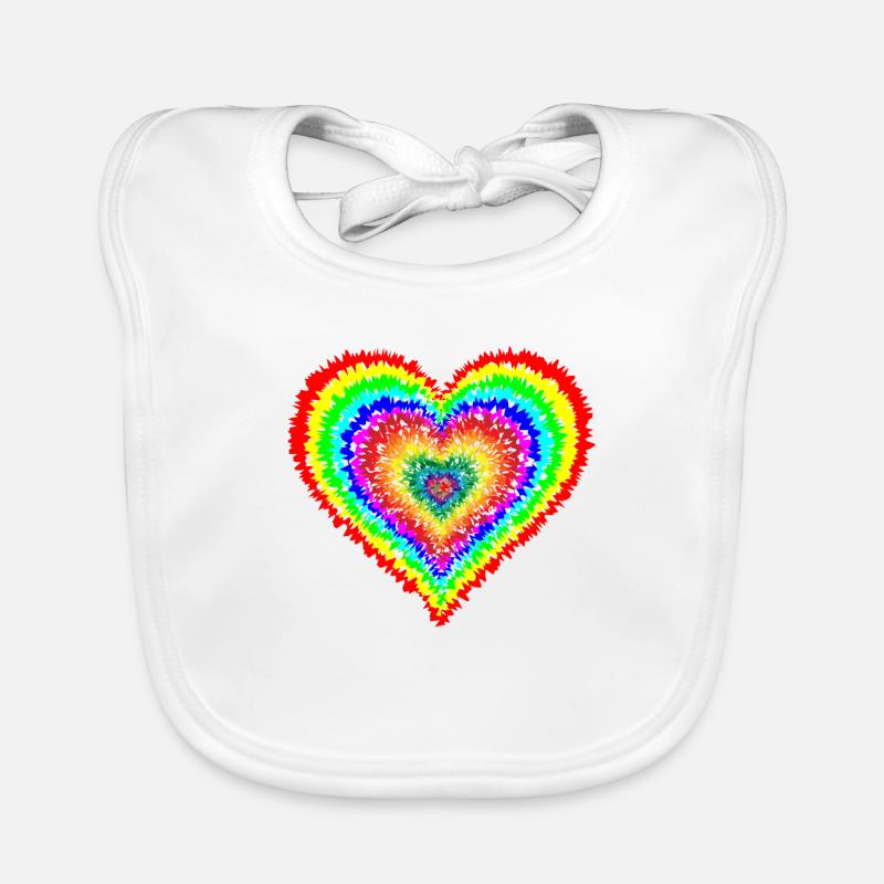 Regenbogen herz Baby Bio-Lätzchen