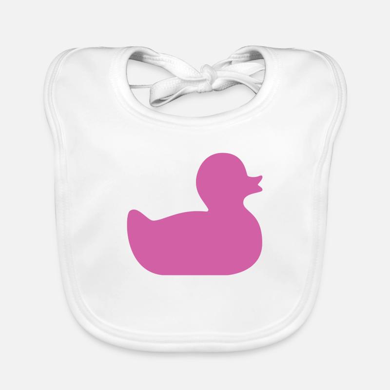 Duck pink / squeaky duck / pink duck Organic Baby Bibs