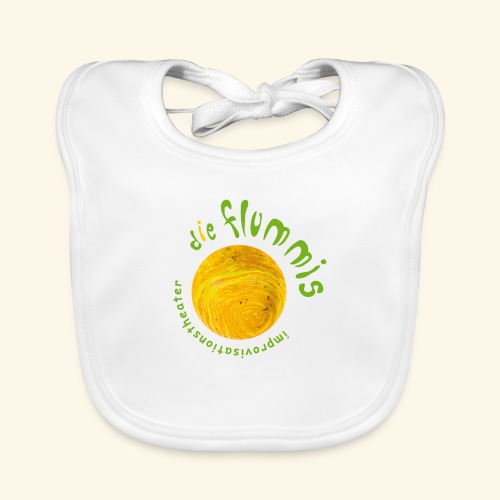 Flummi Logo rund gelb - Baby Bio-Lätzchen