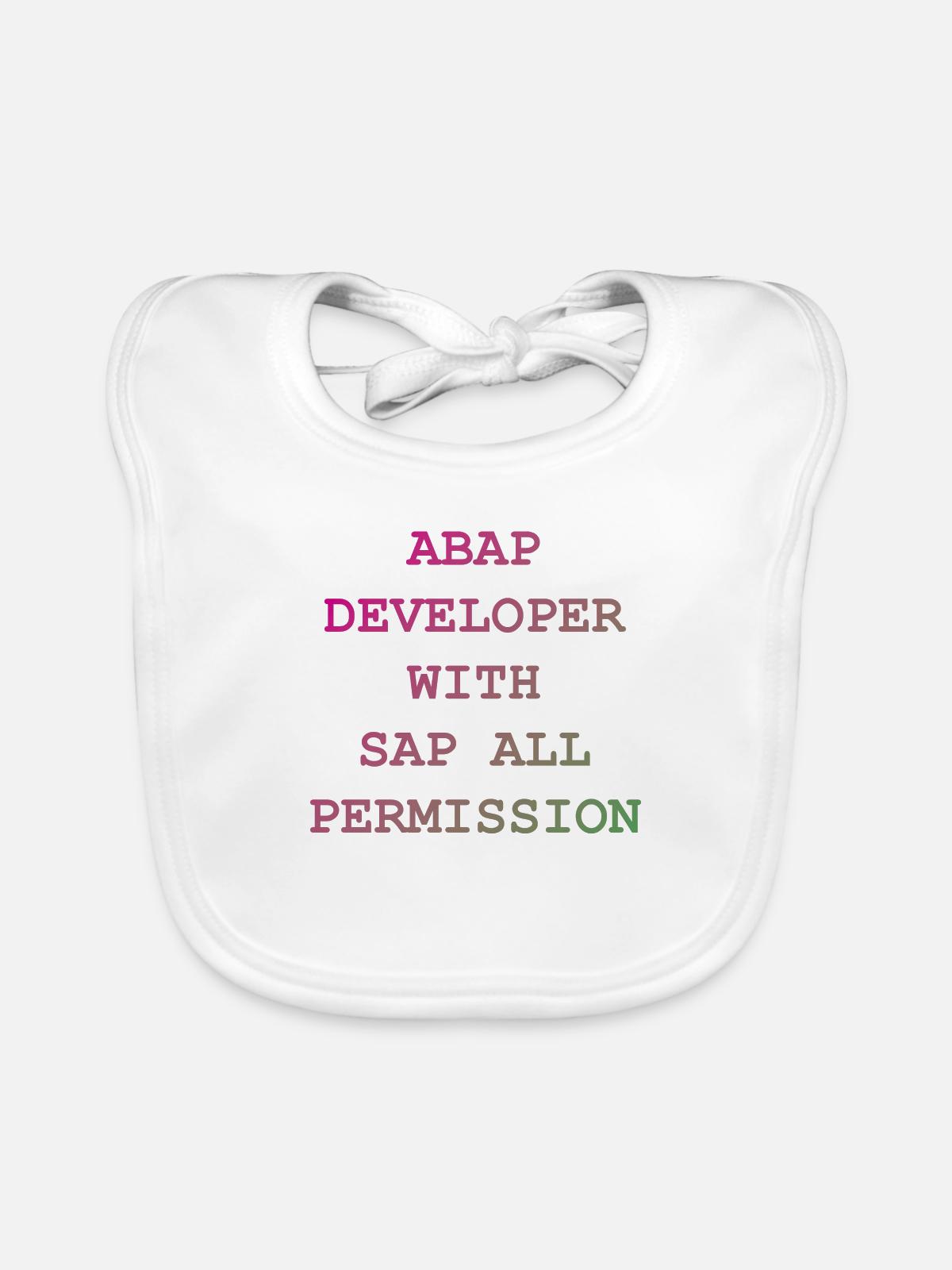 ABAP SAP Developer! Geschenkidee - Baby Bio-Lätzchen - Weiß - Vorne
