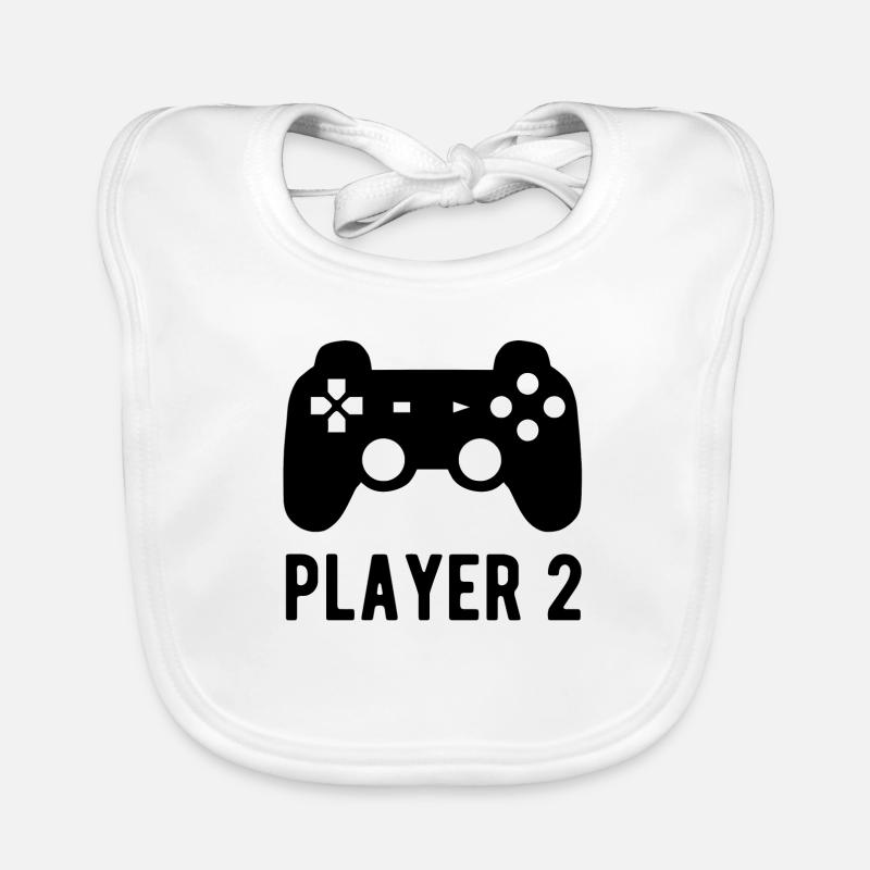 Player 2 cadeau - Bavoir bio Bébé - blanc
