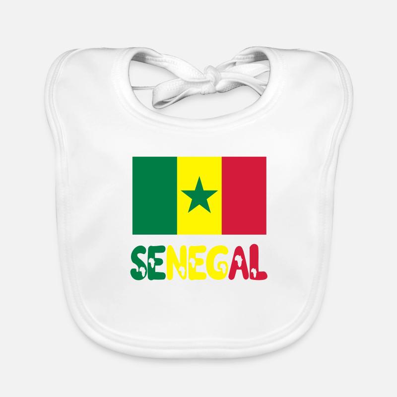 Sénégal - Bavoir bio Bébé - blanc