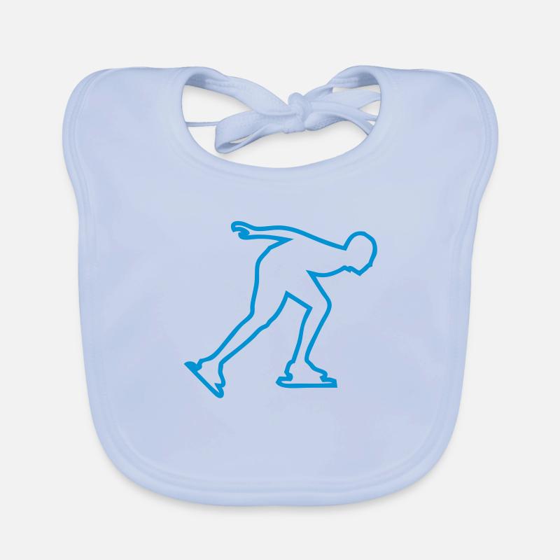 speed skating skater drawing trace8 Organic Baby Bibs