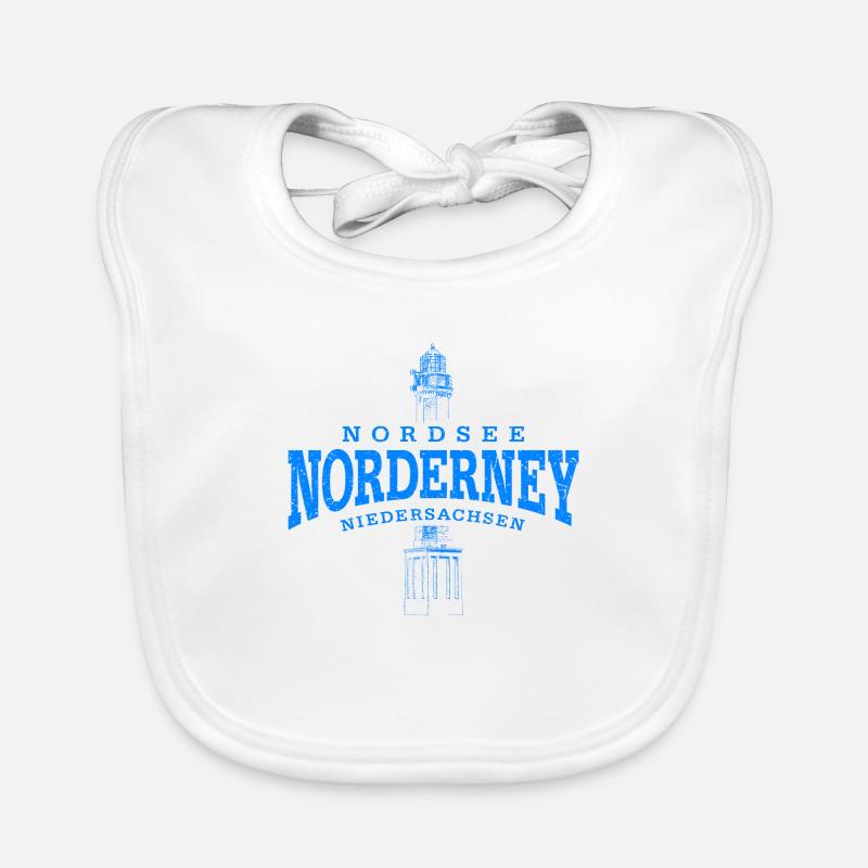 Norderney mer du Nord (à l'ancienne bleu) Bavoir bio Bébé