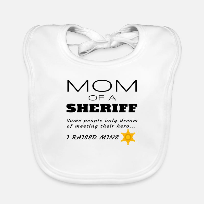 Stolze Mutter einer Sheriff-Mutter Geschenk mit Abzeichen Baby Bio-Lätzchen