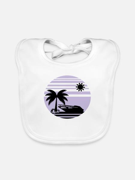 sunset_beach2 - Baby Bio-Lätzchen - Weiß - Vorne