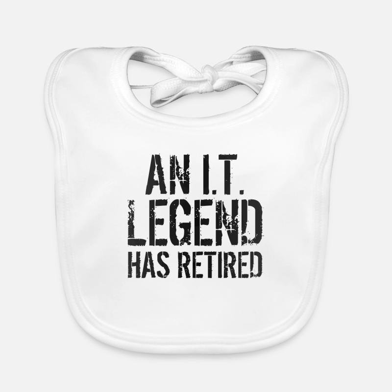 Retired IT Information Technology Retirement Organic Baby Bibs
