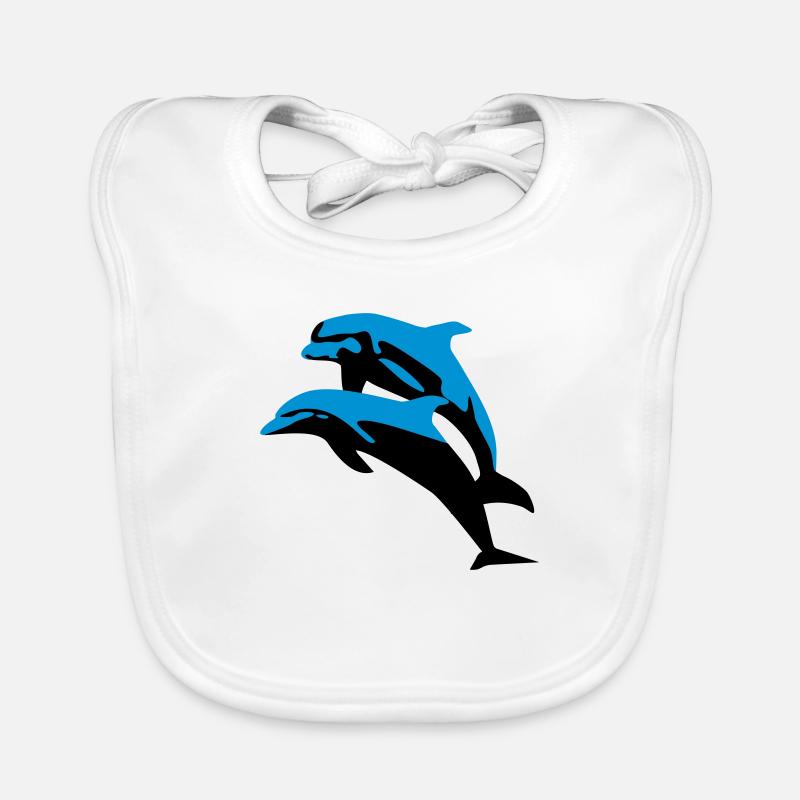 Dolphins - dauphins Bavoir bio Bébé