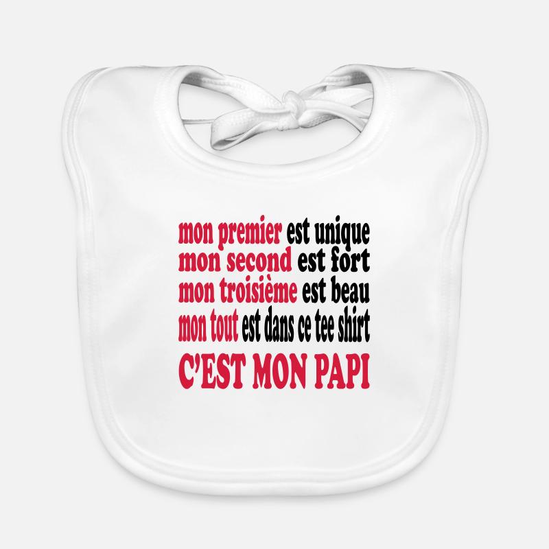 Mon papi est beau Organic Baby Bibs