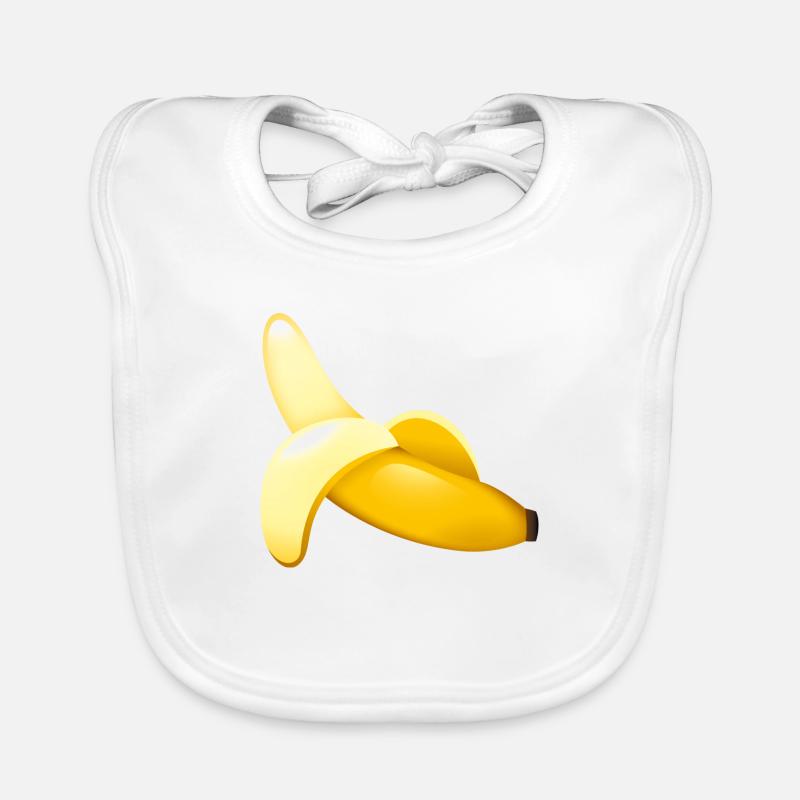 Smiley Banana - Baby Bio-Lätzchen - Weiß