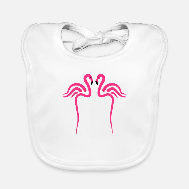 Flamingo, Flamingos - 2farbig Baby Bio-Lätzchen