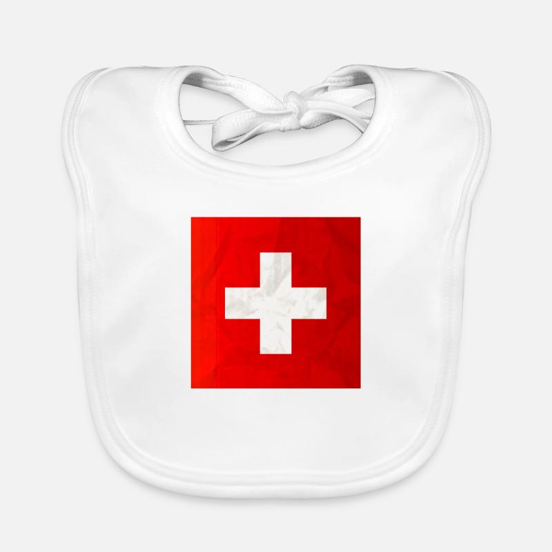 Schweizer Flagge Baby Bio-Lätzchen
