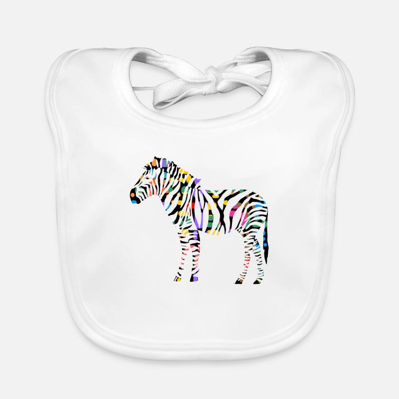 Colorful zebra Organic Baby Bibs