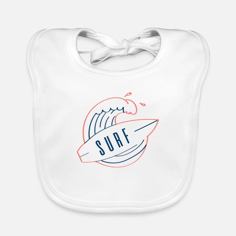 wave surf Organic Baby Bibs