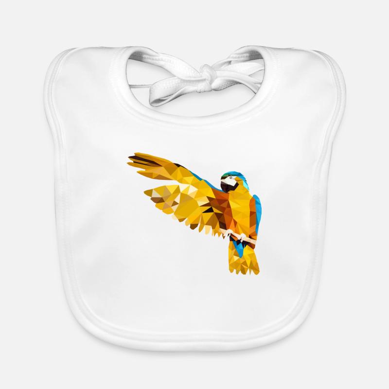 Papagei Polygon Vogel - Baby Bio-Lätzchen - Weiß