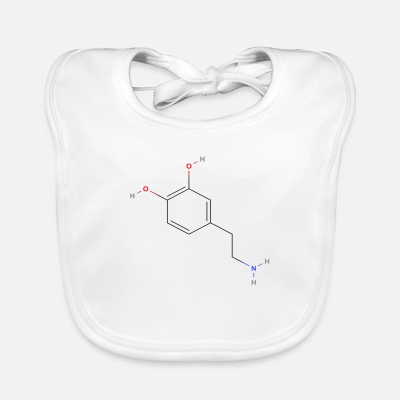 Molécule de dopamine - Formule structurelle colorée Bavoir bio Bébé