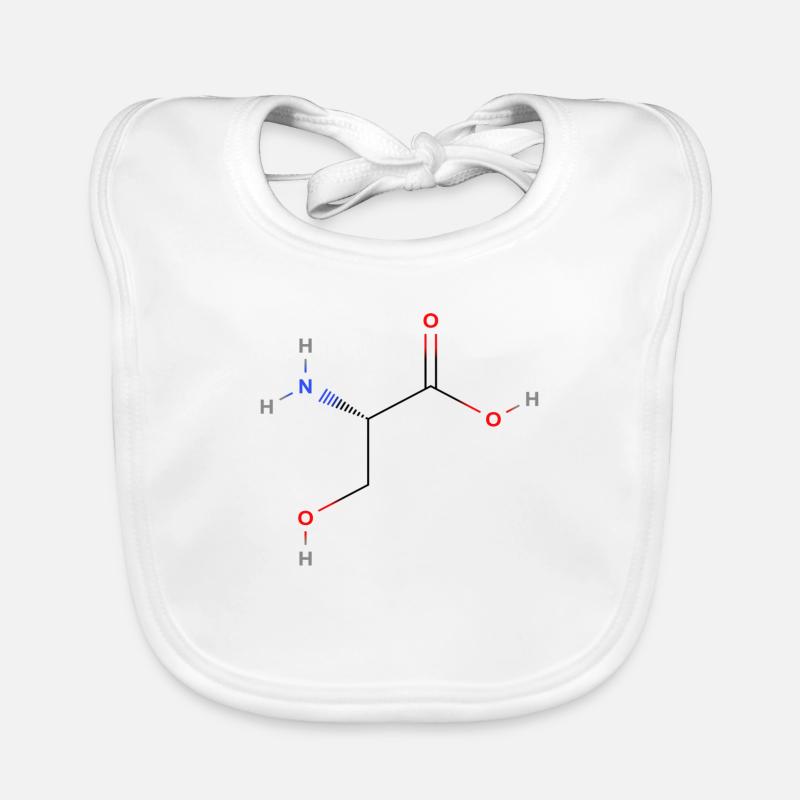 Serine Molecule - Farbige Strukturformel Baby Bio-Lätzchen