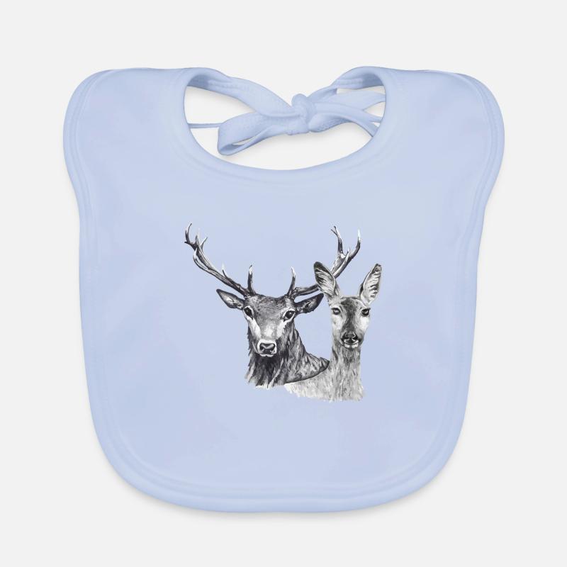 Cerfs et biches Bavoir bio Bébé