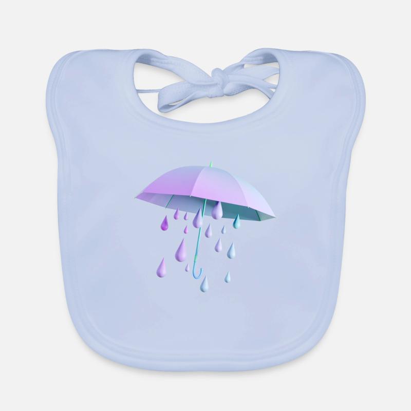 Umbrella with drops Organic Baby Bibs