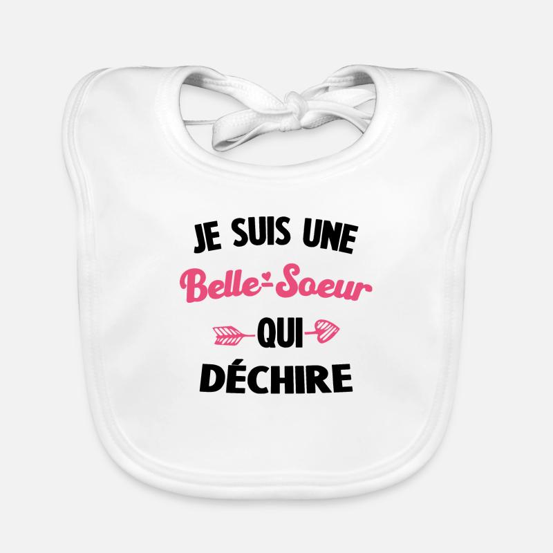 BELLE SŒUR QUI DÉCHIRE - Bavoir bio Bébé - blanc