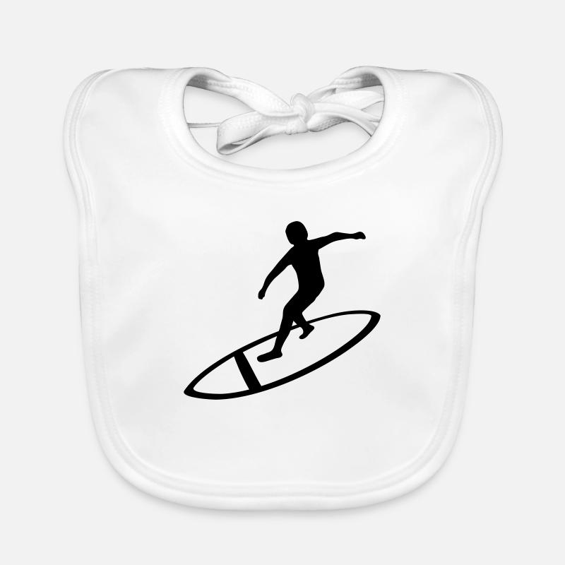 Silhouette de surfeur amateur Bavoir bio Bébé