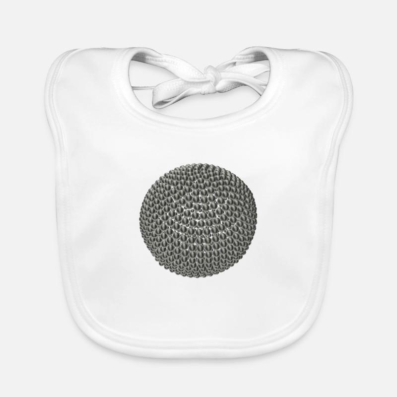 Titanbälle in 3D-Optik - Baby Bio-Lätzchen - Weiß