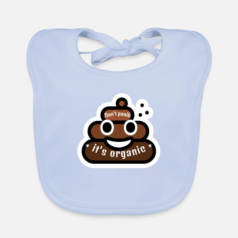Pas de panique c’est du caca bio emoji Bavoir bio Bébé