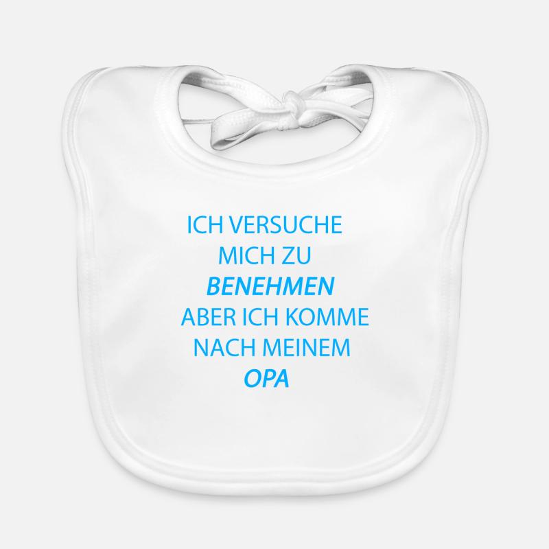benehmen opa hellblau Baby Bio-Lätzchen
