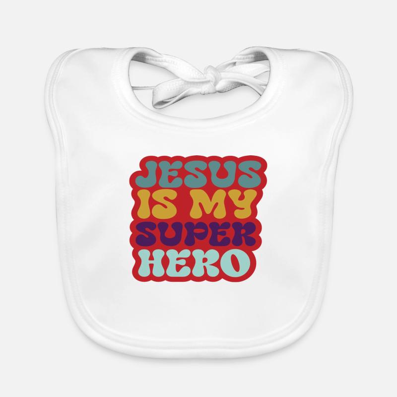 Jesus is my Superhero Organic Baby Bibs