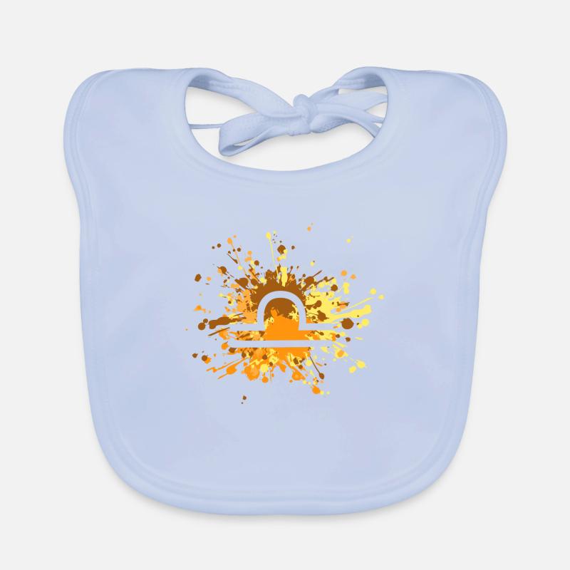 Éclaboussure de couleur d'icône de balance de zodiaque Bavoir bio Bébé