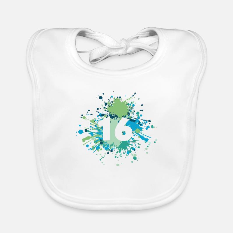 Number 16th Color Splash Baby Bio-Lätzchen