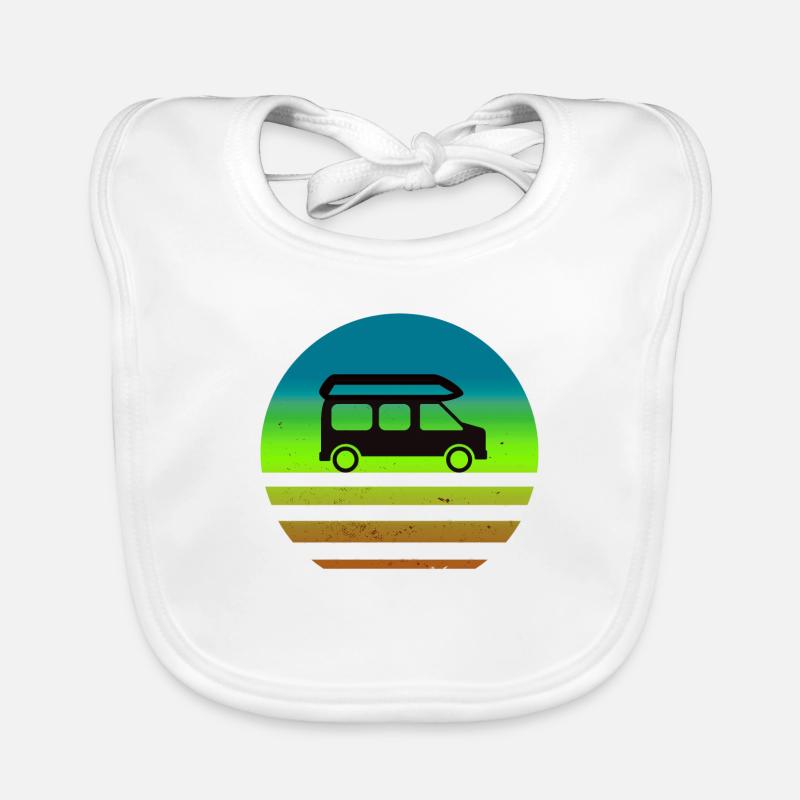 Camper Van Retro Sunset Vintage Campervan Organic Baby Bibs