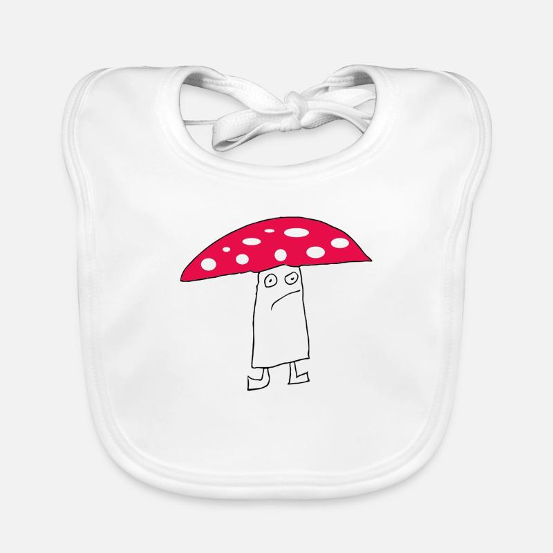 Homme champignon - Bavoir bio Bébé - blanc