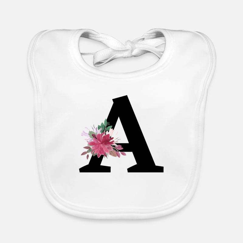 Lettre a floral Bavoir bio Bébé