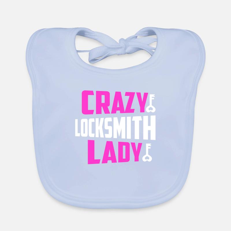 Crazy Locksmith Lady Lockpicker Woman Organic Baby Bibs