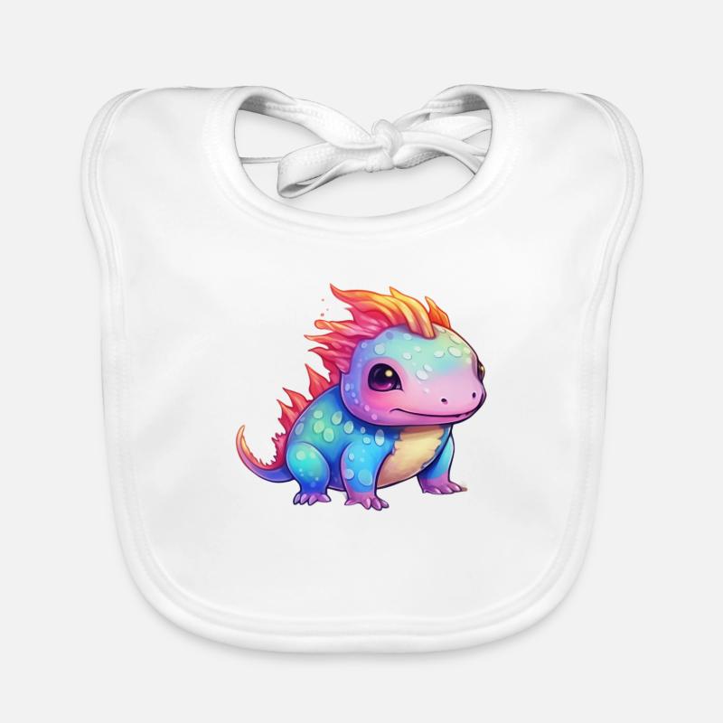 Rainbow Spell - Le mignon Axolotl Bavoir bio Bébé