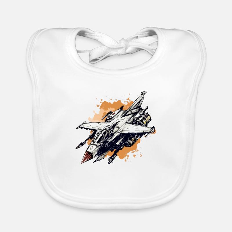 Lightning hawk plane Organic Baby Bibs