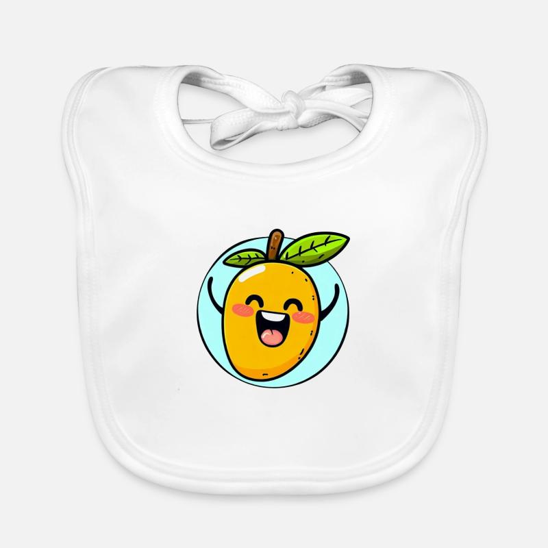 Fröhliche Mango - Baby Bio-Lätzchen - Weiß