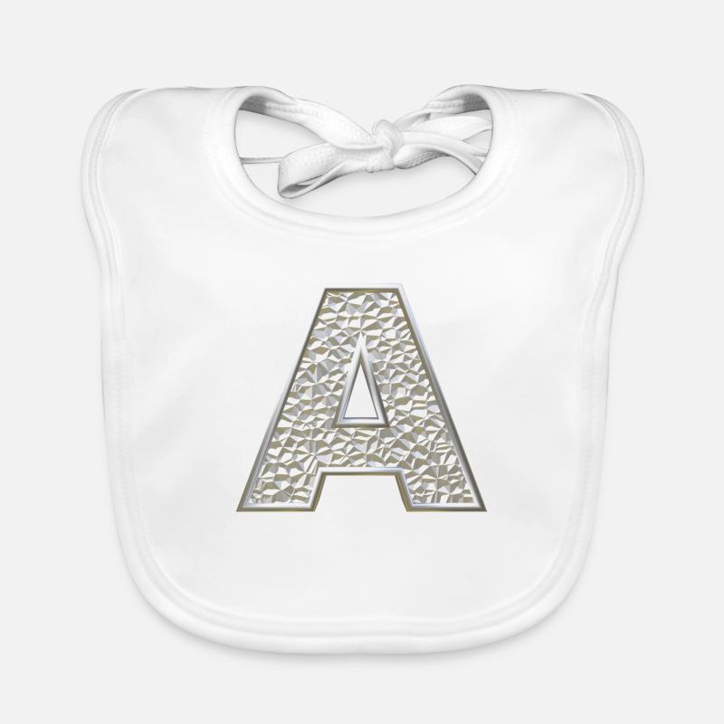 A, letter, letter A, initial, initial A, monogram, Organic Baby Bibs