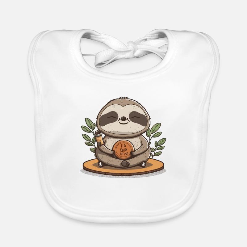 Sloth Yoga & Meditation Organic Baby Bibs