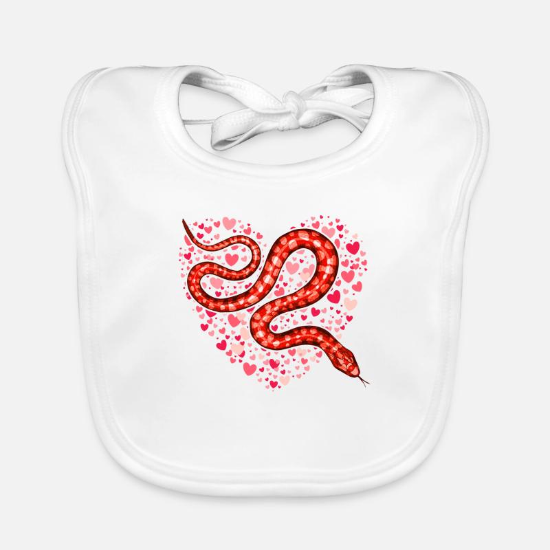 Valentine's Day Snake I Steal Hearts Python Lover Organic Baby Bibs