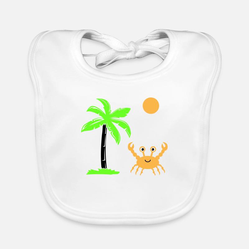 crab, sun, palm Organic Baby Bibs