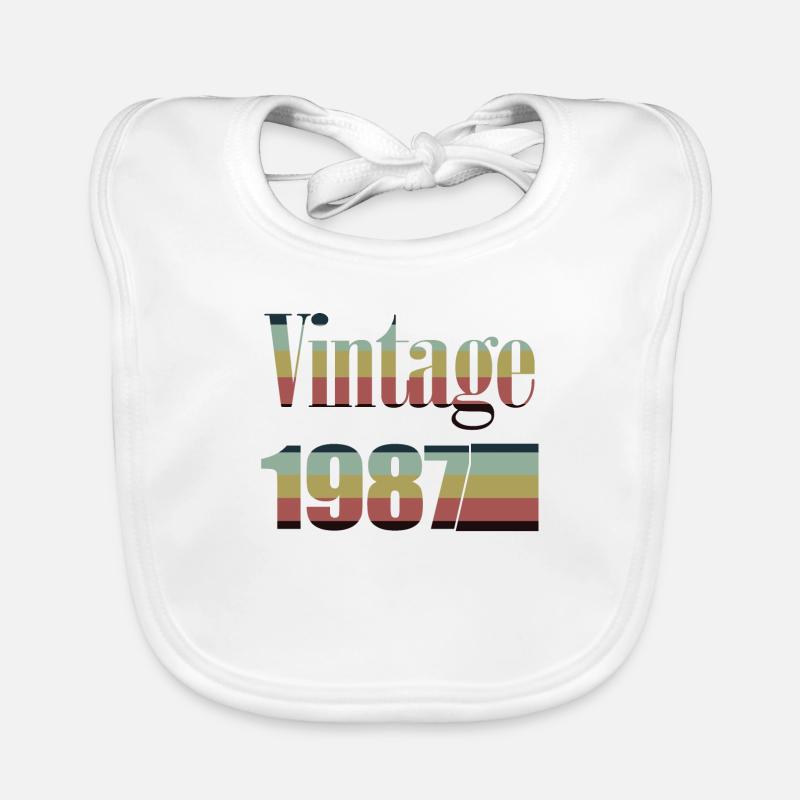 1987 anniversaire 1987 né en 1987 anniversaire Bavoir bio Bébé