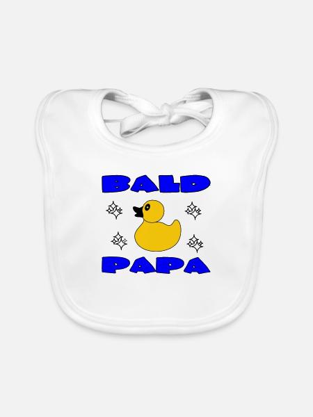 BALD PAPA - Bavoir bio Bébé - blanc - Devant